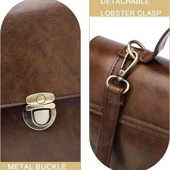 Versatile Mini Crossbody Bag - Compact Faux Leather Satchel for Daily Use - Picture 5 of 7